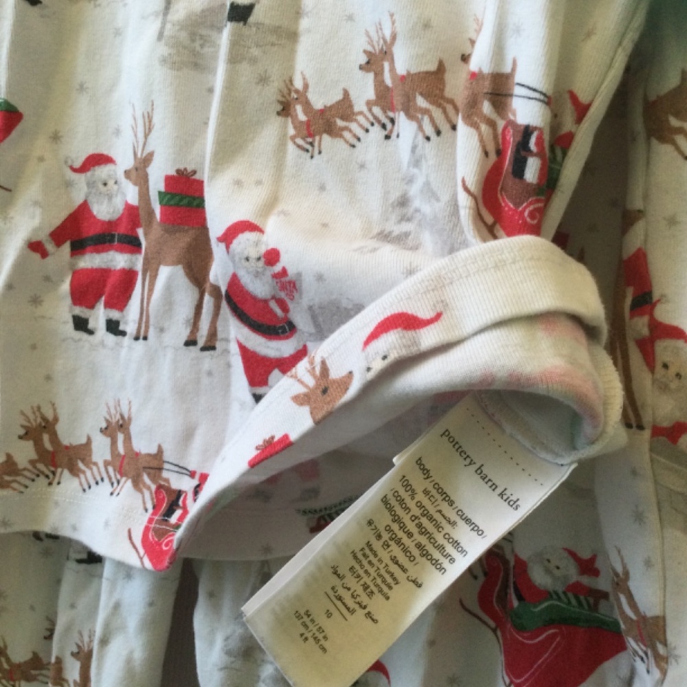 Heritage Santa Organic Cotton Kid Pajama Set Size 10 Unisex - Picture 6 of 9